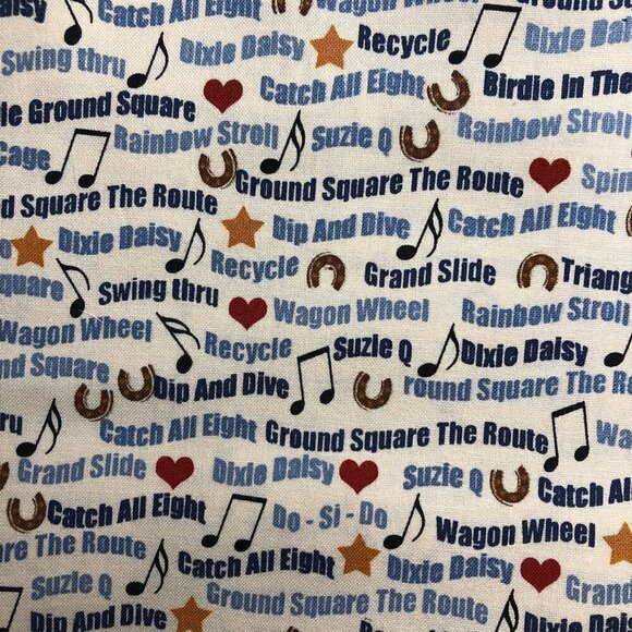 🛒$25 5 yards cotton fabric square dancing - Picture 1 of 4